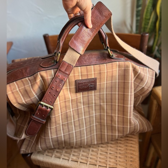 Polo Ralph Lauren Other - Vintage Polo Ralph Lauren Equestrian Plaid Leather Weekender Satchel Bag Travel